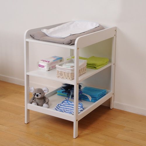 Table à Langer Plan à Langer Lola 75x55x90cm Bois Massif Couleur Blanc