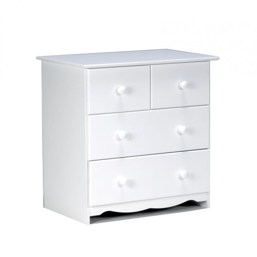 Commode De Rangement Tedi 85x86x55cm 4 Tiroirs Couleur Blanc