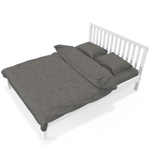 Lit 2 Places 140x190cm Blanc Parvi Inclus Sommier