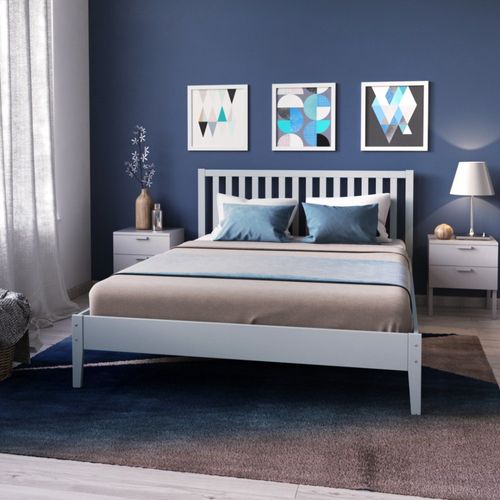 Lit 2 Places 160x200cm Gris Parvi Inclus Sommier