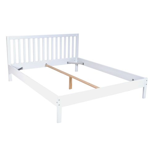 Lit 2 Places 160x200cm Blanc Parvi Inclus Sommier