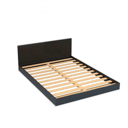 Lit 2 Places 140x190cm Noir Lifa Inclus Sommier Et Tête De Lit