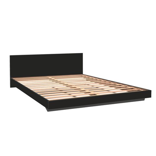 Lit 2 Places 160x200cm Noir Lifa Inclus Sommier Et Tête De Lit