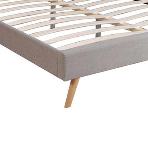 Lit 2 Places 180x200cm Gris Clair Fioni Inclus Sommier Et Tête De Lit