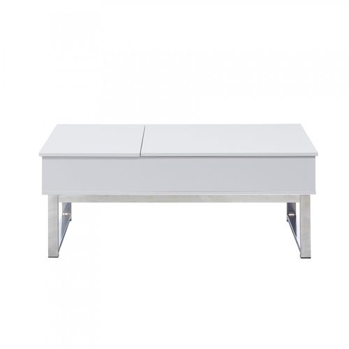 Table Relevable 110x55cm Blanc Table Salon Bureau Flau