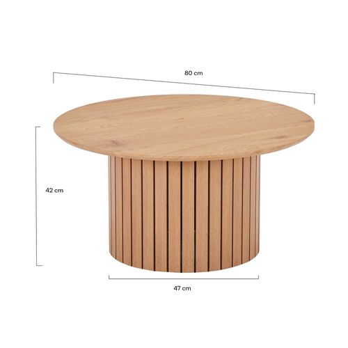 Table Basse Ronde 80cm Avec Piètement Circulaire Behiye