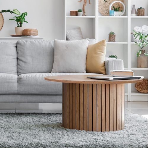 Table Basse Ronde 80cm Avec Piètement Circulaire Behiye