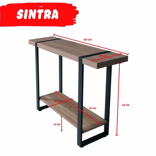 Table Console 120x30cm Meuble Entrée Semra Couleur Chêne