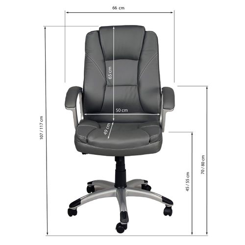 Chaise De Bureau Gris Fauteuil Hauteur Réglable