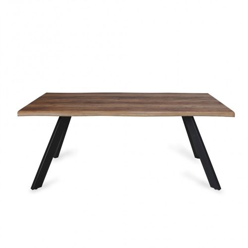 Table à Manger 90x180cm Couleur Chêne Pied Métal Heli