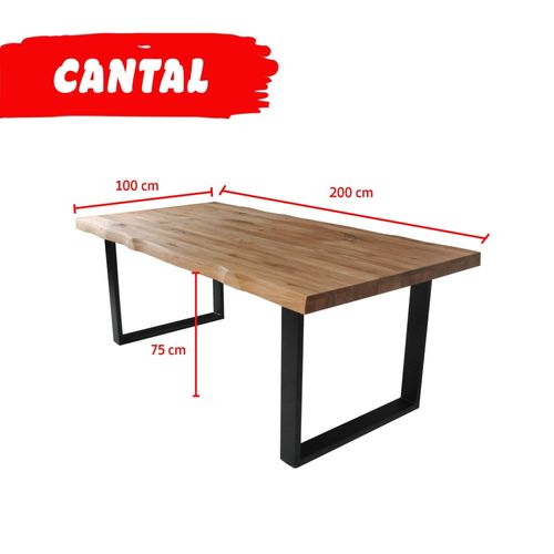 Table à Manger 200x100cm Chênemassif Pied Métal Catau