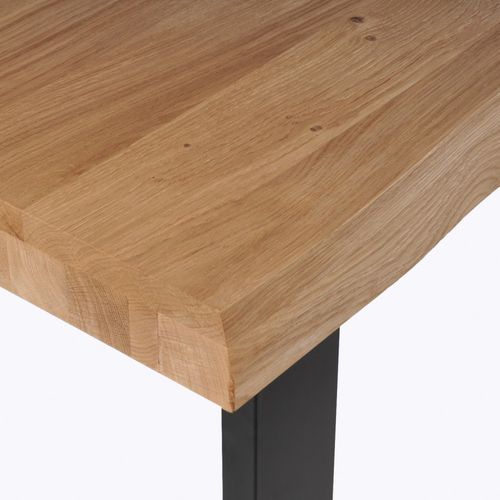 Table à Manger 200x100cm Chênemassif Pied Métal Catau