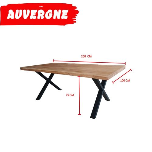 Table à Manger 200x100cm Chênemassif Pied Métal Avan