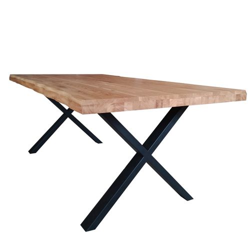 Table à Manger 200x100cm Chênemassif Pied Métal Avan