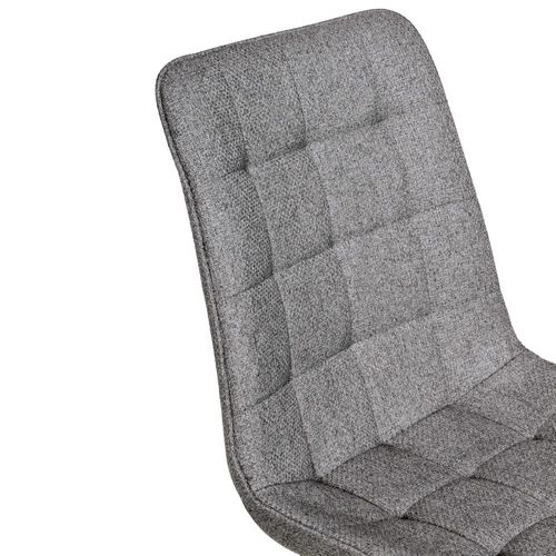 Lot De 4 Chaises En Tissu Velours Gris Pieds Métal Confortable Mila