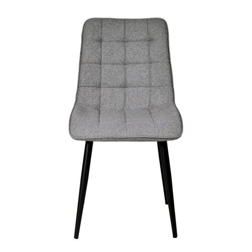 Lot De 4 Chaises En Tissu Velours Gris Pieds Métal Confortable Mila