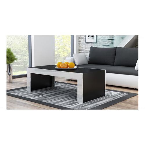 Grande Table Basse Spider Noir Mat Avec Bordures Blanc Laquées