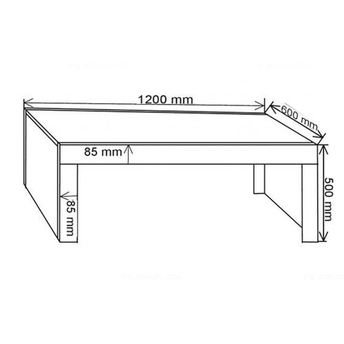 Grande Table Basse Spider Noir Mat Avec Bordures Blanc Laquées