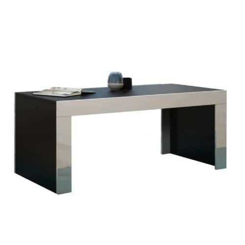 Grande Table Basse Spider Noir Mat Avec Bordures Blanc Laquées