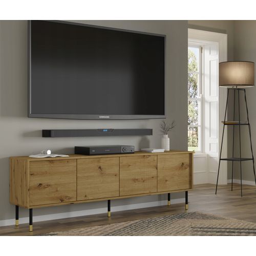 Meuble TV 180x40x60 Cm Meuble Hi-fi Luxueux Sur Pied Couleur Chêne Artisan Meshewood