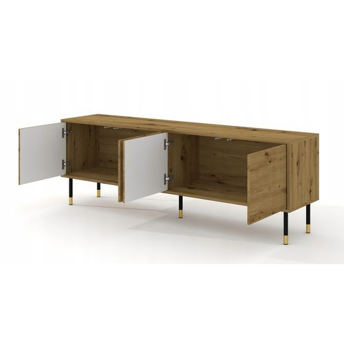 Meuble TV 180x40x60 Cm Meuble Hi-fi Luxueux Sur Pied Couleur Chêne Artisan Meshewood