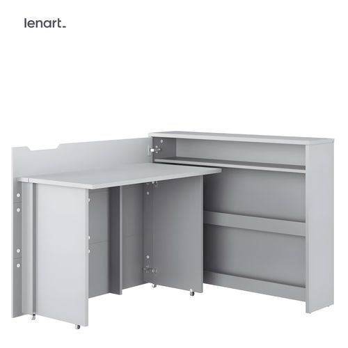 Lenart Bureau Extensible Avec Rangement 115cm Office Consus Cw01l Gris Gauche