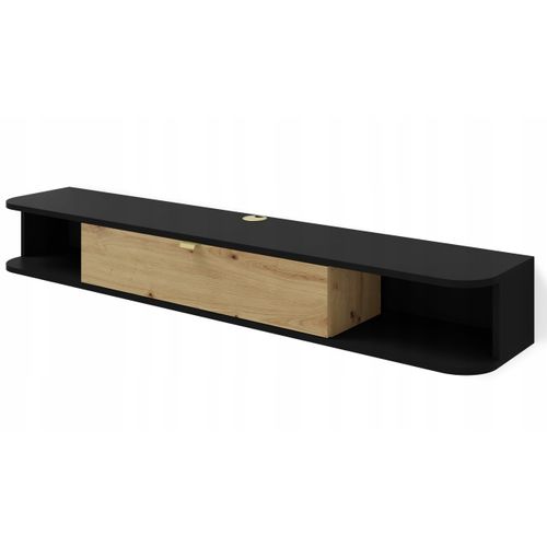 Commode Meuble TV à Suspendre 156x20x29cm Ikari Mat/chêne Artisanal Luxueux