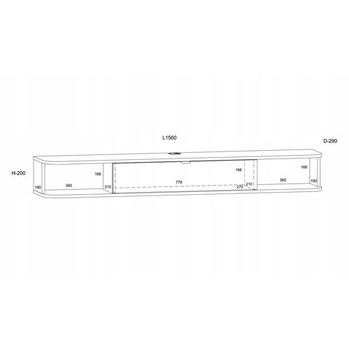 Commode Meuble TV à Suspendre 156x20x29cm Ikari Mat/chêne Artisanal Luxueux
