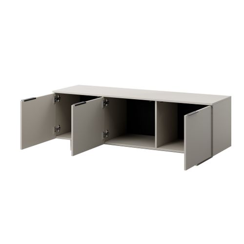 Meuble TV 150x42x55 Cm Cachemir Calia Meuble Avec 3 Potes Hi-fi Sur Pied