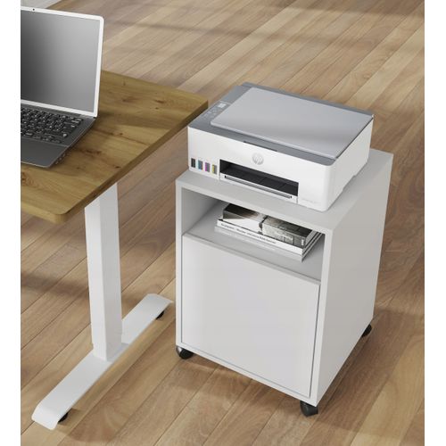 Meuble Sous Bureau 41x40x59 Cm Sur Roulettes Blanc Mat Bimoffice