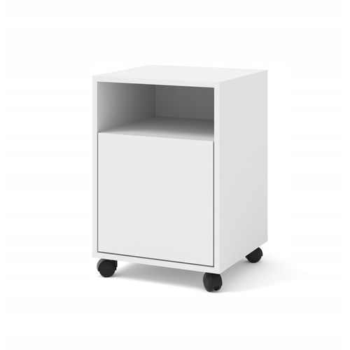 Meuble Sous Bureau 41x40x59 Cm Sur Roulettes Blanc Mat Bimoffice