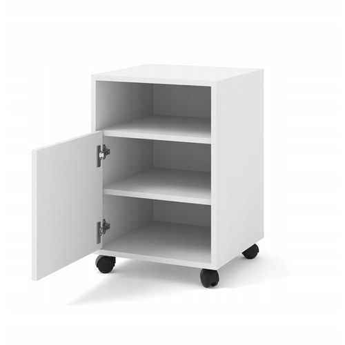 Meuble Sous Bureau 41x40x59 Cm Sur Roulettes Blanc Mat Bimoffice