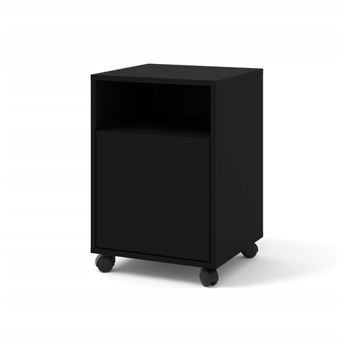 Meuble Sous Bureau 41x40x59 Cm Sur Roulettes Noir Mat Bimoffice