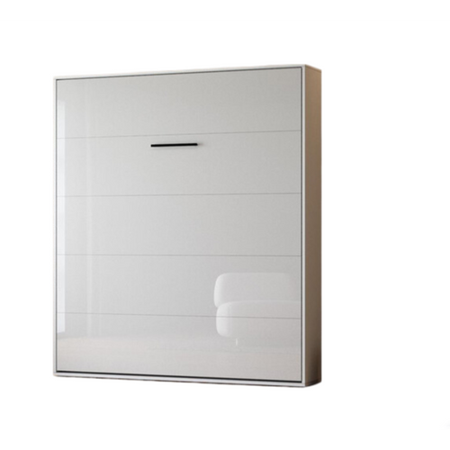 Lit Escamotable 160x200cm Vertikal M1 Lit Mural Blanc-blanc Brillant