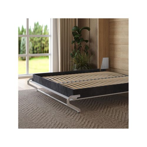 Lit Escamotable 160x200cm Vertikal M1 Lit Mural Chene Kaiserberg-blanc Brillant