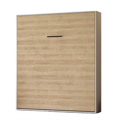 Lit Escamotable 160x200cm Vertikal M1 Lit Mural Blanc- Chene Kaiserberg