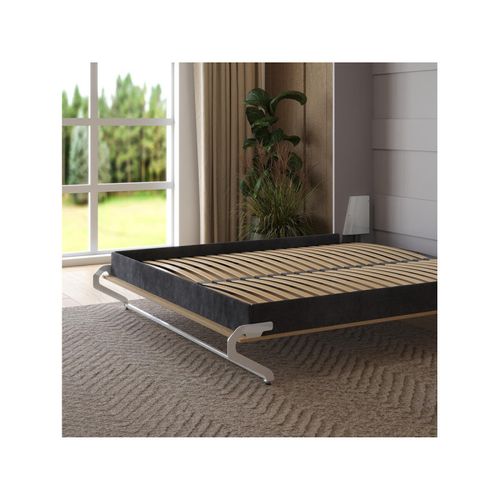 Lit Escamotable 160x200cm Vertikal M1 Lit Mural Gris Perle- Chene Kaiserberg