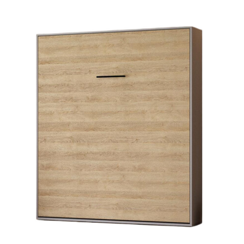 Lit Escamotable 160x200cm Vertikal M1 Lit Mural Gris Perle- Chene Kaiserberg