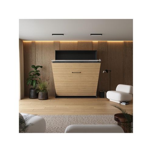 Lit Escamotable 160x200cm Vertikal M1 Lit Mural Antrachite-chene Kaiserberg