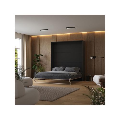 Lit Escamotable 160x200cm Vertikal M1 Lit Mural Antrachite-chene Kaiserberg