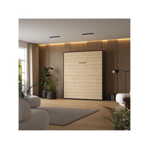 Lit Escamotable 160x200cm Vertikal M1 Lit Mural Antrachite-chene Kaiserberg