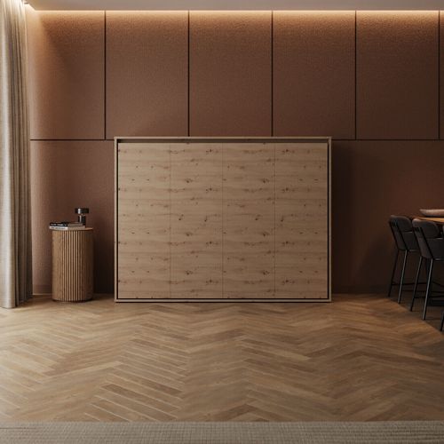 Lit Escamotable 160x200cm Horizontal M2 Lit Mural Chene Sauvage