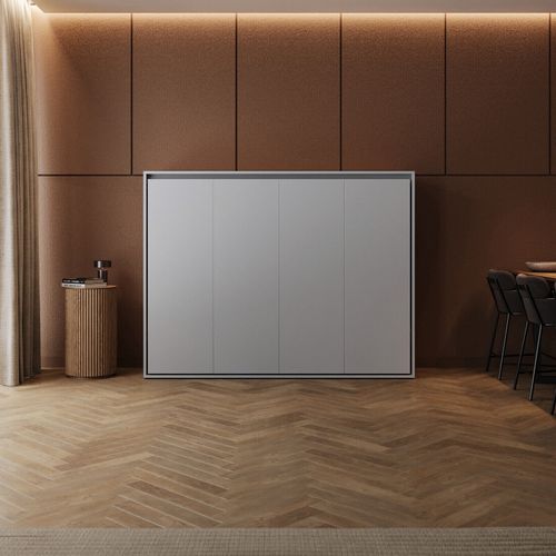 Lit Escamotable 160x200cm Horizontal M2 Lit Mural Gris Perle