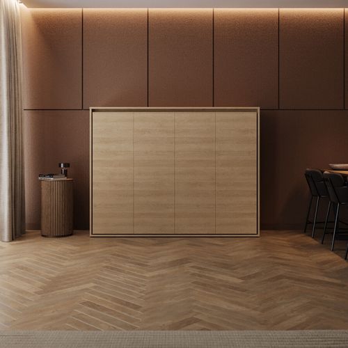 Lit Escamotable 160x200cm Horizontal M2 Lit Mural Chene Kaiser