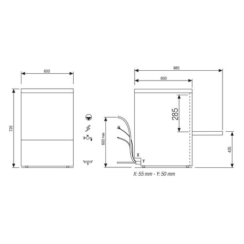 Lave-vaisselle Professionnel - 5,4 Kw - Triphasé -