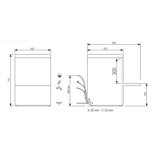 Lave-verres Professionnel 3,5 Kw - 450 X 450 Mm -steel350dg -