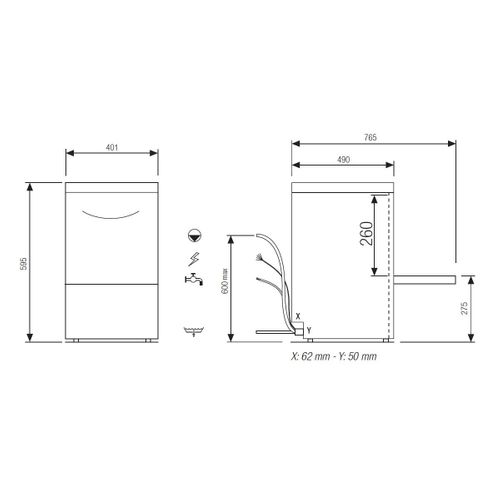 Lave Verre Avec Adoucisseur - Panier 350 X 350 Mm -