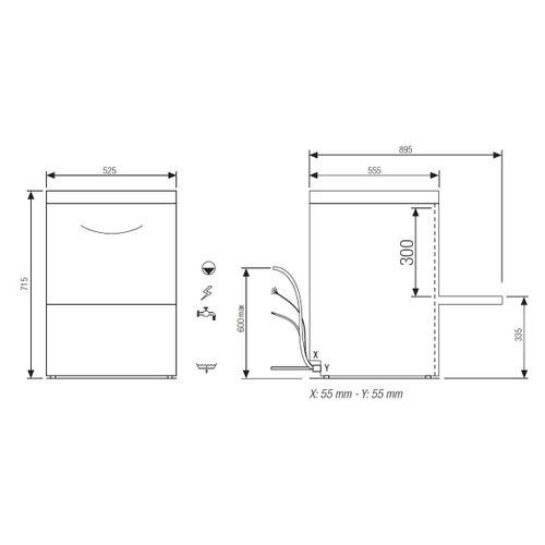 Lave-verres Avec Affichage Digital - Panier 450 X 450 Mm -