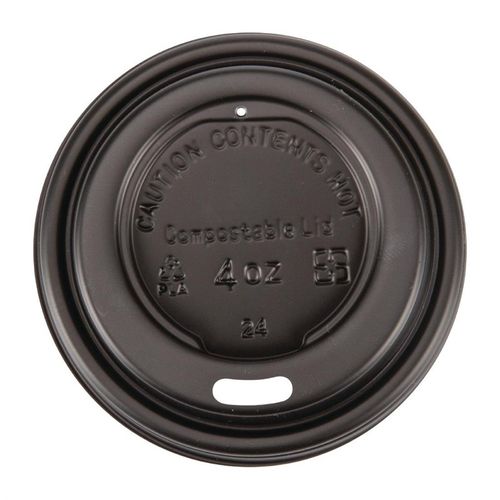 Couvercles Expresso Compostables En Cpla Noirs 113 Ml - Lot De 50 -