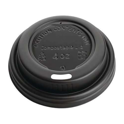 Couvercles Expresso Compostables En Cpla Noirs 113 Ml - Lot De 50 -